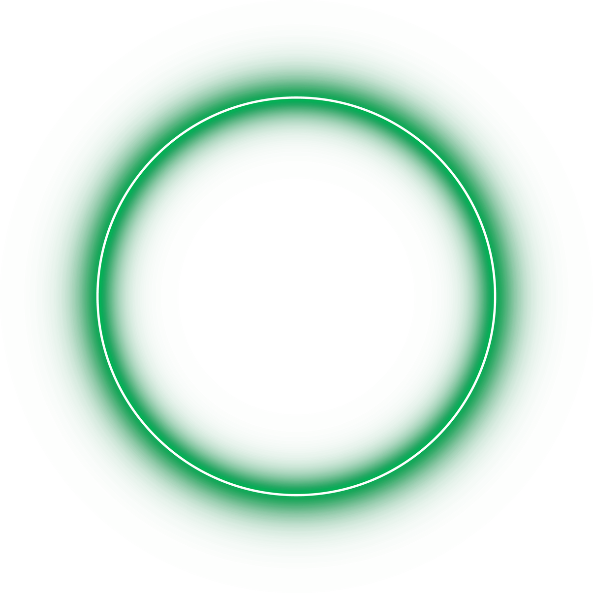 Green Neon round frame. Shining circle banner. Vector illust