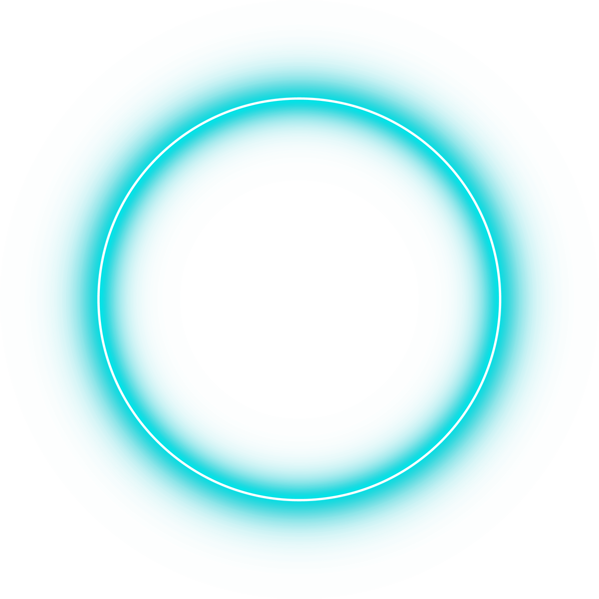 Light blue Neon round frame. Shining circle banner. Vector i