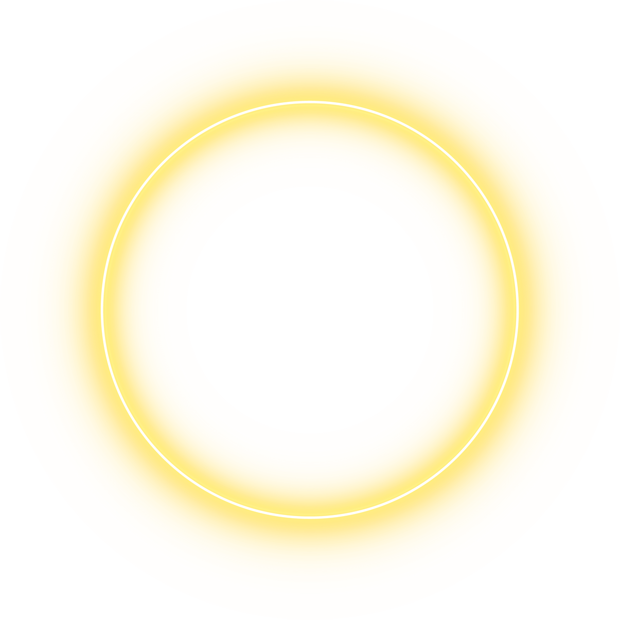 Yellow Neon round frame. Shining circle banner. Vector illus