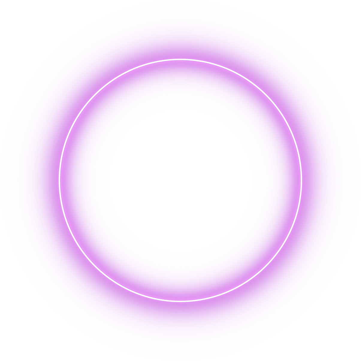 Purple Neon round frame. Shining circle banner. Vector illus